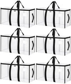 Songrey Extra Large Heavy Duty Moving Bags, 6 Pack, Clear by Unknown