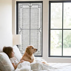 Window Privacy Film Frosted, Gray Botanical Static Cling Door Window Covering, Vintage Florals Geometric Minimalist UV Blocking Windows Film for Office, Hotel, Bedroom, 29.5 x 78.7 Inches - Image 2
