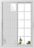 Window Privacy Film Frosted, Geometric Stripes Reusable Static Cling Window Tints, Polka Dots Abstract Modern Grey Heat Control Windows Films for Offices, Balcony, 29.5 x 118 Inches by Unknown