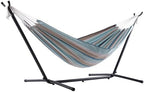Vivere Double Sunbrella Hammock with Space-Saving Steel Stand and Premium Carry Bag - 450 lb Weight Capacity (Gateway Mist) by Vivere