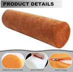 Round Neck & Lumbar Support Bolster Pillow, High-Density Foam Cylindrical Pillow with Removable Washable Cover for Head Back Neck Leg & Body Support(Yellow,5x24in/12x60cm) - Image 5