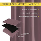 NICETOWN Bedroom Curtains 63 inch Length 2 Panels - Grommet Top Blackout Room Darkening Sound Reduction Cold & Heat Reducing Privacy Thermal Drapes for Living Room, Dry Rose, W52 x L63 - Image 3