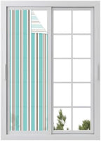 Window Privacy Film Frosted, Teal Brown Striped Reusable Static Cling Window Tints, Modern Farmhouse Vertical Stripes Heat Control Windows Films for Offices, Balcony, 29.5 x 118 Inches by Unknown