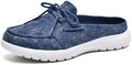 Buyrew Mules for Women with Arch Support - Lightweight Washed Cotton Sneaker Mules - Breathable Walking Flats, Comfortable Slip On Shoes for Business Casual, Office, Travel by Buyrew