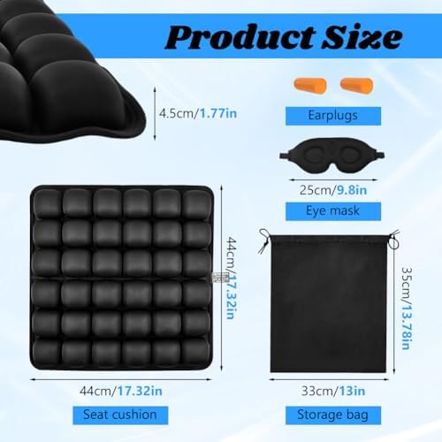 Travel Cushion Airplane Seat,Inflatable Air Seat Cushion for Long Flight - Image 2