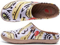 UIN Slipper Woman Travel Art Painted Shoes Wide Toe Casual Home Slip On Mules Malaga by UIN