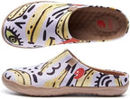 UIN Slipper Woman Travel Art Painted Shoes Wide Toe Casual Home Slip On Mules Malaga by UIN