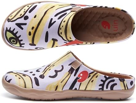 UIN Slipper Woman Travel Art Painted Shoes Wide Toe Casual Home Slip On Mules Malaga by UIN