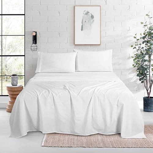 Mocassi Twin XL Size 4-Piece Bed Sheet Set - 1800 Premium Hotel Quality Microfiber 18-24 Inches Extra Deep Pocket Fitted Sheet- Luxury Soft, Breathable, Wrinkle, and Fade Resistant, White - Image 2