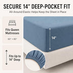 CozyLux Oversized Queen Comforter Set Dusty Blue - 7 Pieces Bed in a Bag - Image 5