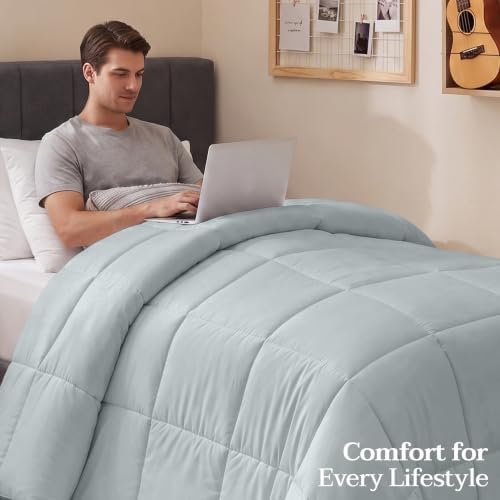 Utopia Bedding Twin Comforter, Duvet Insert, Light Grey, 64 x 88 Inches - Image 3