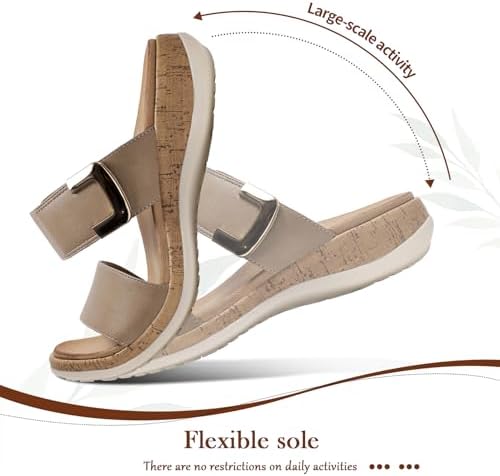 Littleplum Women Slides Sandals Arch Support Open Toe Slip on Sandals Soft Cushion Slippers Comfy Casual Summer Shoes for Walking Beach Travel - Image 6