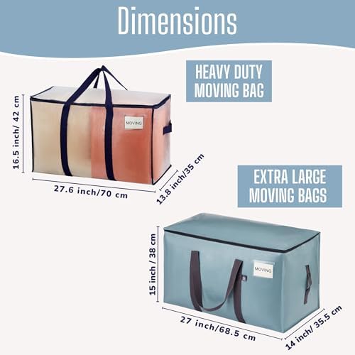 VENO 26 Pack Heavy Duty Moving Bags Bundle, 90L Extra Large Storage Bags with Wraparound Handles & Strong Zippers, 50lbs Load Moving Box Alternative for College Dorm Essentials & Clothes - Image 2