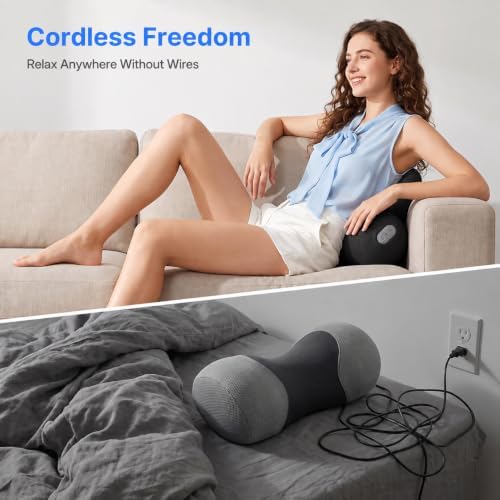 Shiatsu Neck Massager Pillow with Massage, Heat & Traction, Cordless, Black - Image 6