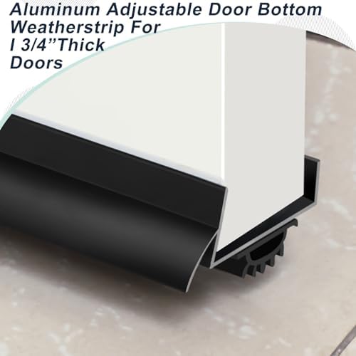 1 Pcs Morningro 36 Inch U Shape Aluminum Door Sweep with Drip Cap, Black - Image 3