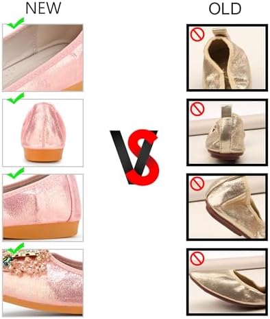KUNWFNIX Women Ballet Flats Rhinestone Wedding Ballerina Shoes Foldable Sparkly Comfort Slip on Flat Shoes - Image 5