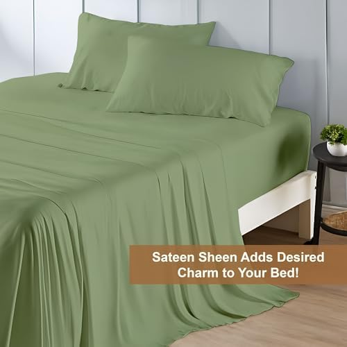 ARlinen 4 PC RV Short Queen Sheets 60 x 75, Fits Upto 10 Inch Deep, Moss Green - Image 7