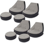 Intex Inflatable Ultra Lounge Chair With Cup Holder And Ottoman Set (4 Pack) by Unknown