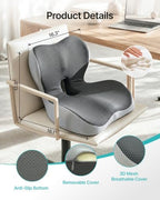 PEGZONE Seat Cushion with Lumbar Support, Memory Foam Cushion for Chair - Image 2