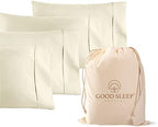 1000 TC Ivory King Pillowcases Set of 4 100% Egyptian Cotton Pillow Cases by GoodSleepBedding