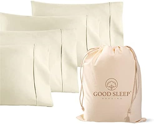 1000 TC Standard Pillowcases Set of 4 100% Egyptian Cotton Pillow Cases by GoodSleepBedding