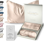 Colorado Home Co Silk Pillowcase for Hair and Skin - Nude Champagne Queen Size 100% Silk Pillow Covers - 20x30 - Pillow Case for Acne with Eye Mask for Sleeping by ColoradoHomeCo