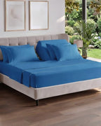 Flex Top Split Head King 6 Piece Sheet Set - Soft & Cooling - Denim Blue by CGKUnlimited