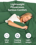 King Pillow Cases - 6 Pack Pillowcase Covers - 20" x 40" (Emerald Green) - Image 3