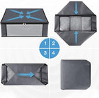 HomeHacks 8-Pack Clothes Organizer Storage Bags, 35L Storage Bins, Gray - Image 7