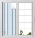 Window Privacy Film Frosted, Light Blue Striped Static Cling Door Window Covering, Minimalist Vertical Stripes UV Blocking Windows Film for Office, Hotel, Bedroom, 29.5 x 78.7 Inches by Unknown