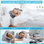 Hahafelt 2 Pcs Cooling Cervical Pillowcase, Dark Gray, Standard Size - Image 6