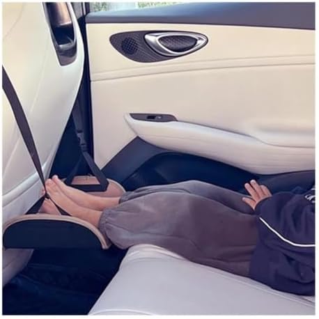 Kids Cartoon Bear Car Seat Foot Rest Hammock - Universal Auto Backseat Travel Foot Mat for Children(Squinting Bear) - Image 3