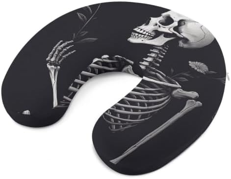 Aesthetic Skeleton U Shape Memory Foam Travel Neck Pillow - Image 5