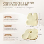 Coverado Lumbar Support Pillow and Seat Cushions for Office Chairs, Memory Foam Orthopedic Coccyx Cushion for Tailbone Pain Cushion Pillow & Back Pain Pressure Relief Seat Cushion Coffee&Beige - Image 2