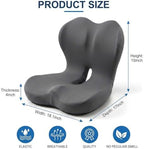 Car Seat Cushion with Back Support for Driving, Ergonomic Support Relief Pad for Auto/Truck/Office, Hollow Ventilation, Anti-Slip Driver Seat Cushion, Washable Cover, 18.1"x17"(Grey) - Image 3