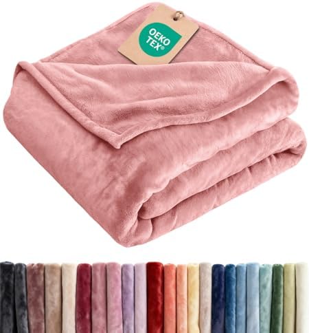 Fleece Blanket King Size - Ultra-Soft Flannel Fleece Blanket - Rose Pink by CGKUnlimited