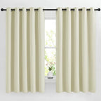 NICETOWN Beige Room Darkening Curtains 66 inches Long, Grommet Thermal Curtains Window Treatment Sound Reducing Drapes for Bedroom/Home Family, W66 x L66, 2 Panels by NICETOWN