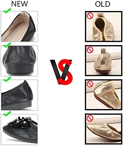 KUNWFNIX Women Ballet Flats Rhinestone Wedding Ballerina Shoes Foldable Sparkly Comfort Slip on Flat Shoes - Image 5