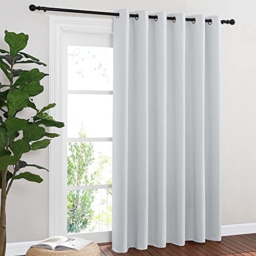 NICETOWN Patio Door Curtain Vertical Blinds, Reduce Sunlight Grommet Top Room Divider Curtain Panel Screen Partitions for Furniture Protecting (Greyish White, 80 inches Wide x 84 inches Long) by NICETOWN