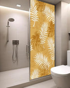 Window Privacy Film Frosted, Orange Yellow Palm Trees Tropical Static Cling Door Window Covering, Summer Beach Botanical UV Blocking Windows Film for Office, Hotel, Bedroom, 29.5 x 78.7 Inches - Image 3