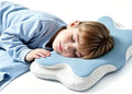 Memory Foam Kids Pillow, Kids Pillows for Sleeping, Ergonomic Contour Pillow and Pillowcase 20x12in(Blue Small) by Xamuxplot