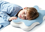 Memory Foam Kids Pillow, Kids Pillows for Sleeping, Ergonomic Contour Pillow and Pillowcase 20x12in(Blue Small) by Xamuxplot