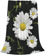 White Daisy Print Ultra-Soft Micro Fleece Blanket Ultra-Soft Micro Light Weight Warm Bed Throw Blanket - Image 2