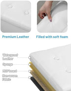 AmasSmile Ottoman with Storage,17" Folding Leather Foot Rest Chest,White - Image 6