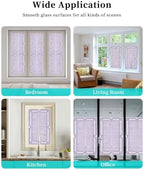 Window Privacy Film Frosted, Lavender Purple Botanical Non-Adhesive Static Cling Window Tint, Vintage Florals Geometric Minimalist Insulated Windows Frosted Films for Living Room, 35.4 x 78.7 Inches - Image 7