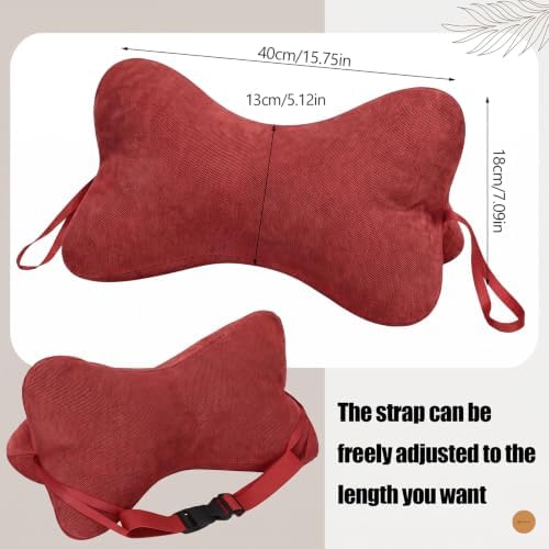 AceOrbit Dog Bone Shaped Travel Neck Pillow with Removable Cover,Red - Image 2