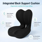 Seat Cushion with Integrated Lumbar Support, Memory Foam Ergonomic Cushion - Image 4