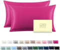 Suatien Mulberry Silk Pillow Cases 2 Pack Queen Size, Hot Pink by Suatien