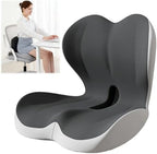 Orthopedic Cushion, Seat Cushion for Office Chair and Car, Ergonomic Memory Foam L Shaped Integrated Seat Cushions, Lumbar Support Tailbone Pain Relief for Office Chair Car (C-Black Grey) by Unknown