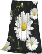 White Daisy Print Ultra-Soft Micro Fleece Blanket Ultra-Soft Micro Light Weight Warm Bed Throw Blanket - Image 3